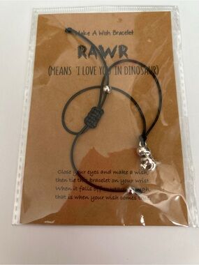 RAWR Means I Love You In Dinosaur "Make A Wish" Bracelet - New